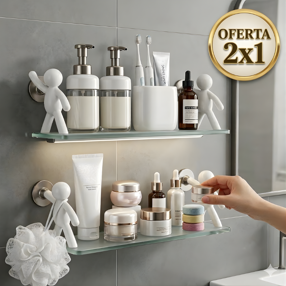 Pack x2 Repisas Organizadoras Adhesivas - Ordena tu Espacio sin Taladro