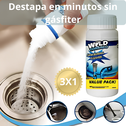 Wild Tornado Pack x3 - Destape Profundo de Desagües en minutos